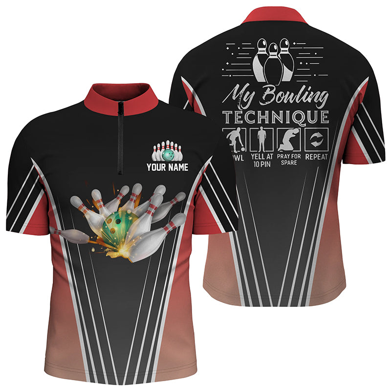 Custom bowling shirt for men – personalized team jersey front view