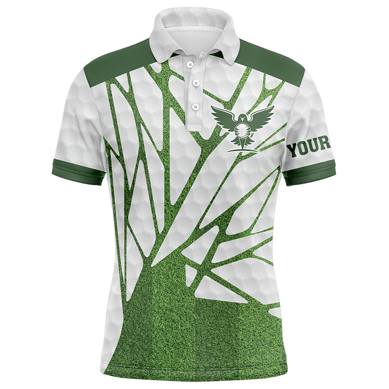 Green and white Mens golf polo shirt custom golf shirts for men, best golf gifts for men NQS6516