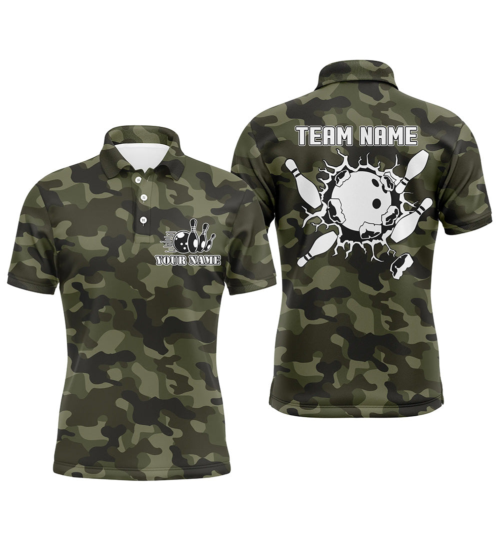 Custom bowling shirt for men – personalized team jersey front view