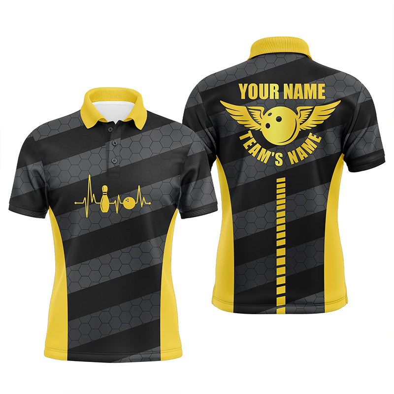 Custom bowling shirt for men – personalized team jersey front view