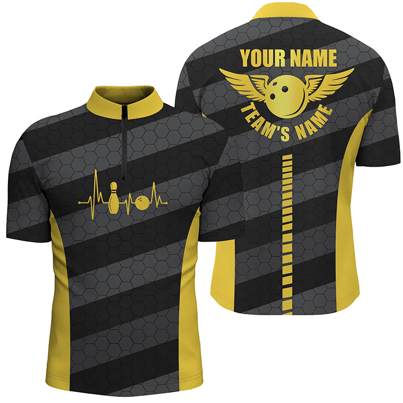 Custom bowling shirt for men – personalized team jersey front view