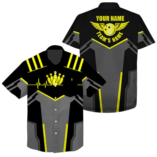 personalized bowling shirt for bowling – custom name design side view