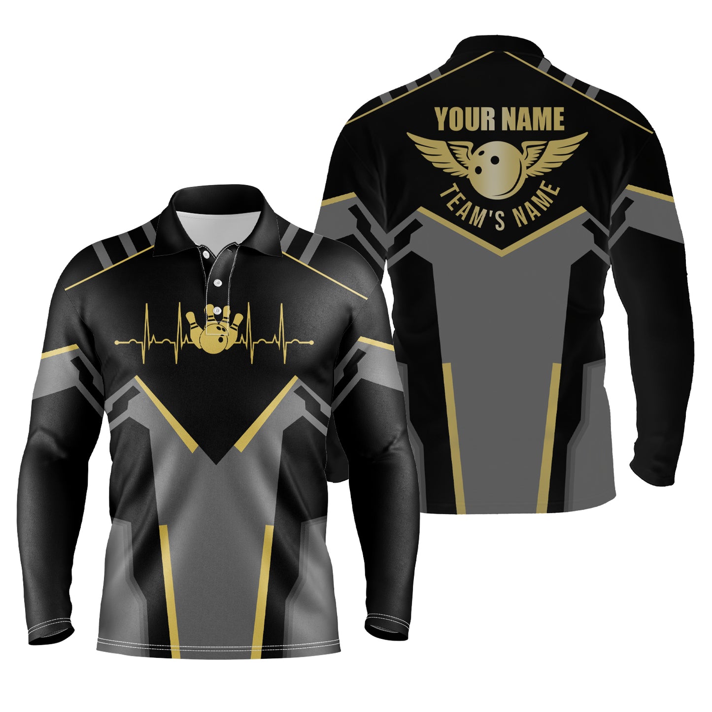 personalized bowling shirt for men – custom name design side view