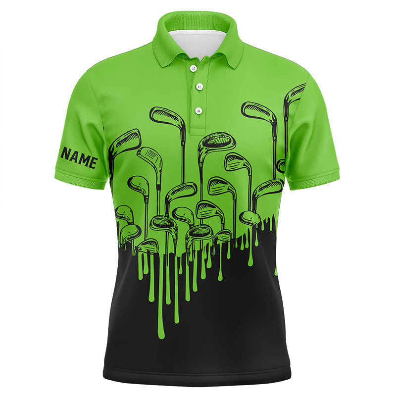 Green and black golf clubs Mens golf polo shirts custom name male golf attire for men NQS6430