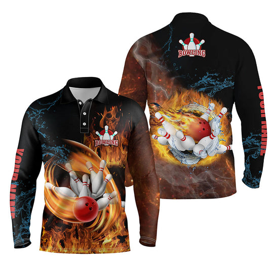 personalized bowling shirt for men – custom name design side view