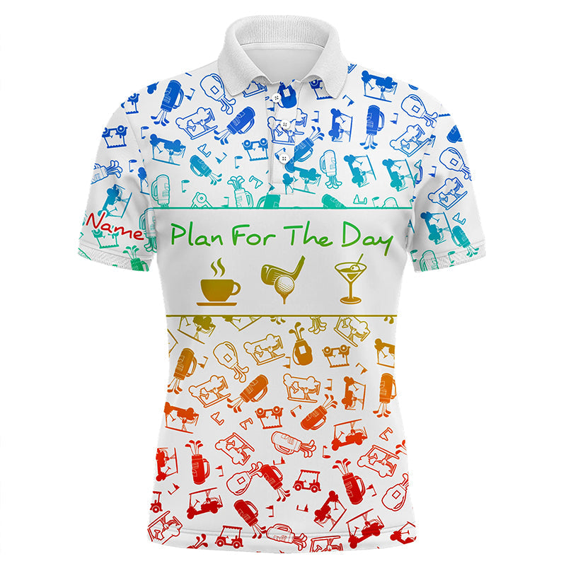 Rainbow gradient golf pattern Men golf polo shirt custom coffee golf cocktail polo shirts for men NQS6786