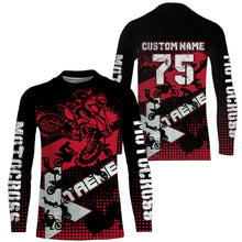 Load image into Gallery viewer, Personalized Adult&Youth Motocross Jersey UV Extreme Red Dirt Bike Shirt Boys Girls MX Long Sleeve PDT522