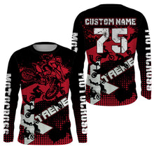 Load image into Gallery viewer, Personalized Adult&Youth Motocross Jersey UV Extreme Red Dirt Bike Shirt Boys Girls MX Long Sleeve PDT522