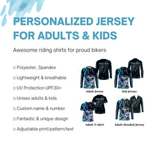 Load image into Gallery viewer, MotoX extreme custom jersey UPF30+ kid&adult Motocross blue dirt bike shirt racing motorcycle PDT46