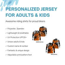 Load image into Gallery viewer, Orange MX Racing Custom Motocross Jersey UPF30+ Adult&Kid Dirt Bike Off-Road MX Motorcycle Shirt| NMS852