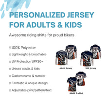 Load image into Gallery viewer, Orange custom name&number MX racing jersey kids men women Motocross UV dirt bike shirt motorcycle PDT138