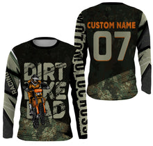 Load image into Gallery viewer, Personalized Dirt Bike Dad Riding Jersey UV UPF30+ Biker Dad Shirt Motocross Father's Day Gift NMS517