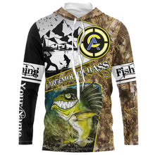 Load image into Gallery viewer, Largemouth Bass fishing camo custom name with funny Bass angry ChipteeAmz's art UV protection shirts AT017