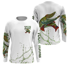 Load image into Gallery viewer, Musky Muskellunge fishing custom name with funny Muskie ChipteeAmz's art sun protection fishing shirts AT042