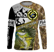 Load image into Gallery viewer, Largemouth Bass fishing camo custom name with funny Bass angry ChipteeAmz's art UV protection shirts AT017