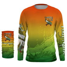 Load image into Gallery viewer, Muskellunge fishing art custom name Musky (Muskie) ChipteeAmz's art sun protection fishing shirts AT043