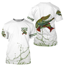 Load image into Gallery viewer, Musky Muskellunge fishing custom name with funny Muskie ChipteeAmz's art sun protection fishing shirts AT042