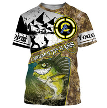 Load image into Gallery viewer, Largemouth Bass fishing camo custom name with funny Bass angry ChipteeAmz's art UV protection shirts AT017