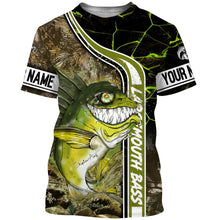 Load image into Gallery viewer, Largemouth Bass fishing custom name with ChipteeAmz's art UV protection shirts AT011