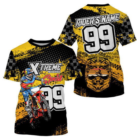Men women kids custom name&number Motocross racing jersey extreme off-road shirt UPF30+ motorcycle PDT139