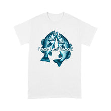 Load image into Gallery viewer, Custom His Her Name Bass Fishing T Shirts Matching Couple Fishing Shirt | Blue IPHW5804
