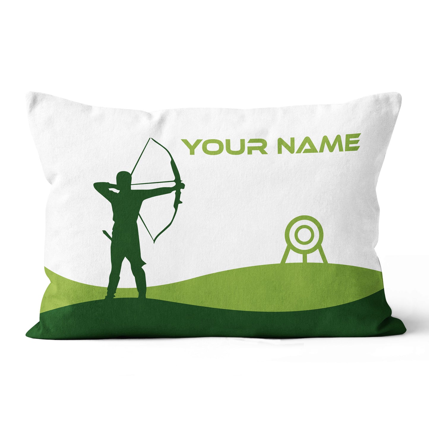Custom Green White Archery Men Player Pillow, Archery Decorative Pillows TDM0765