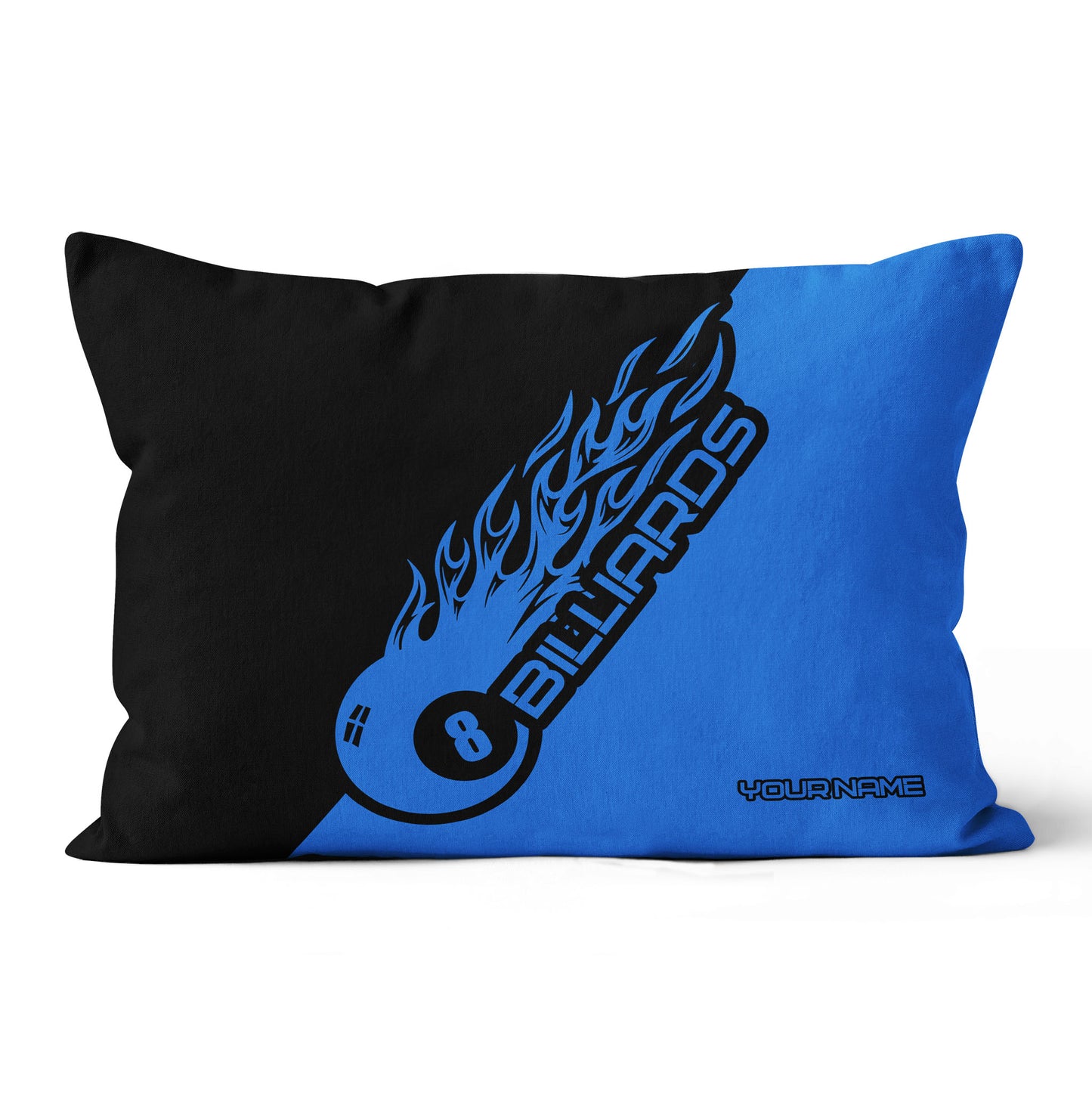 Black Blue 8 Ball Billiard Pillow Custom Name Pool Gifts Throw Pillow TDM0793