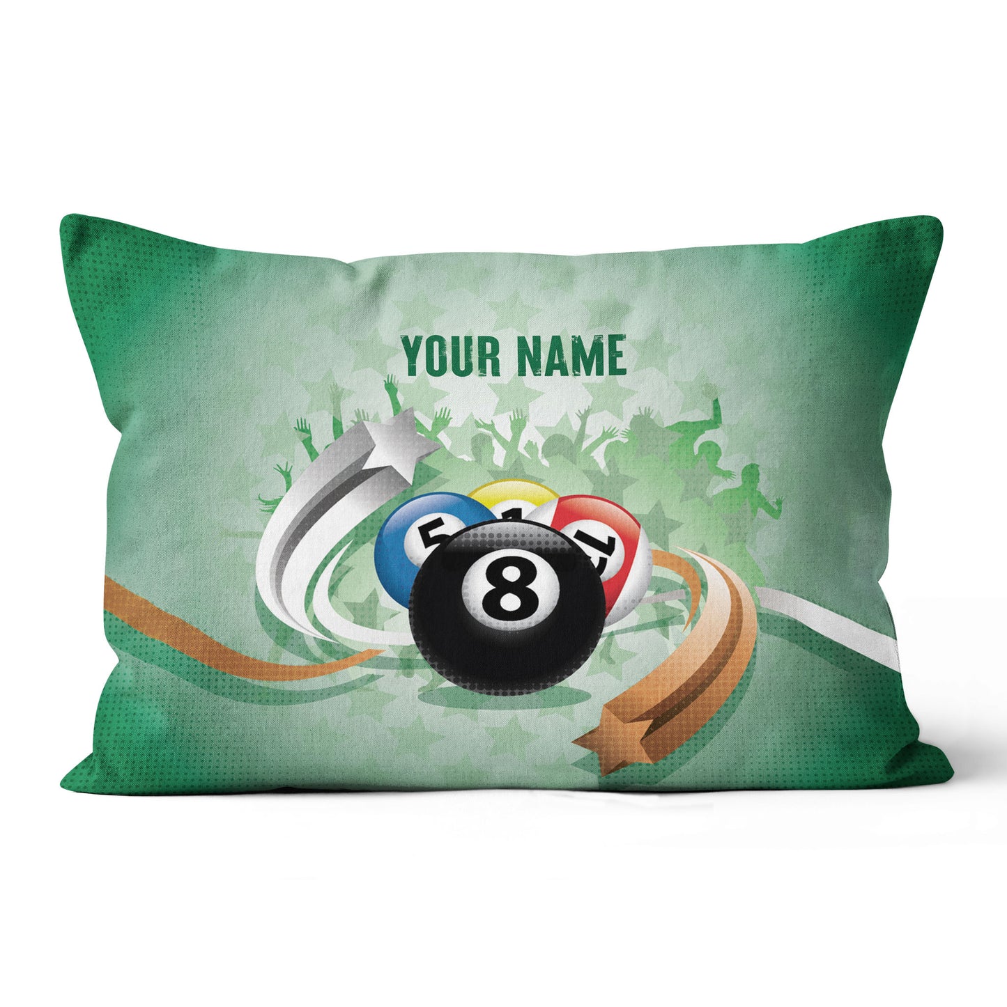 Personalized Green Billiard Balls Pillow, Funny Billiard Throw Pillows TDM0807