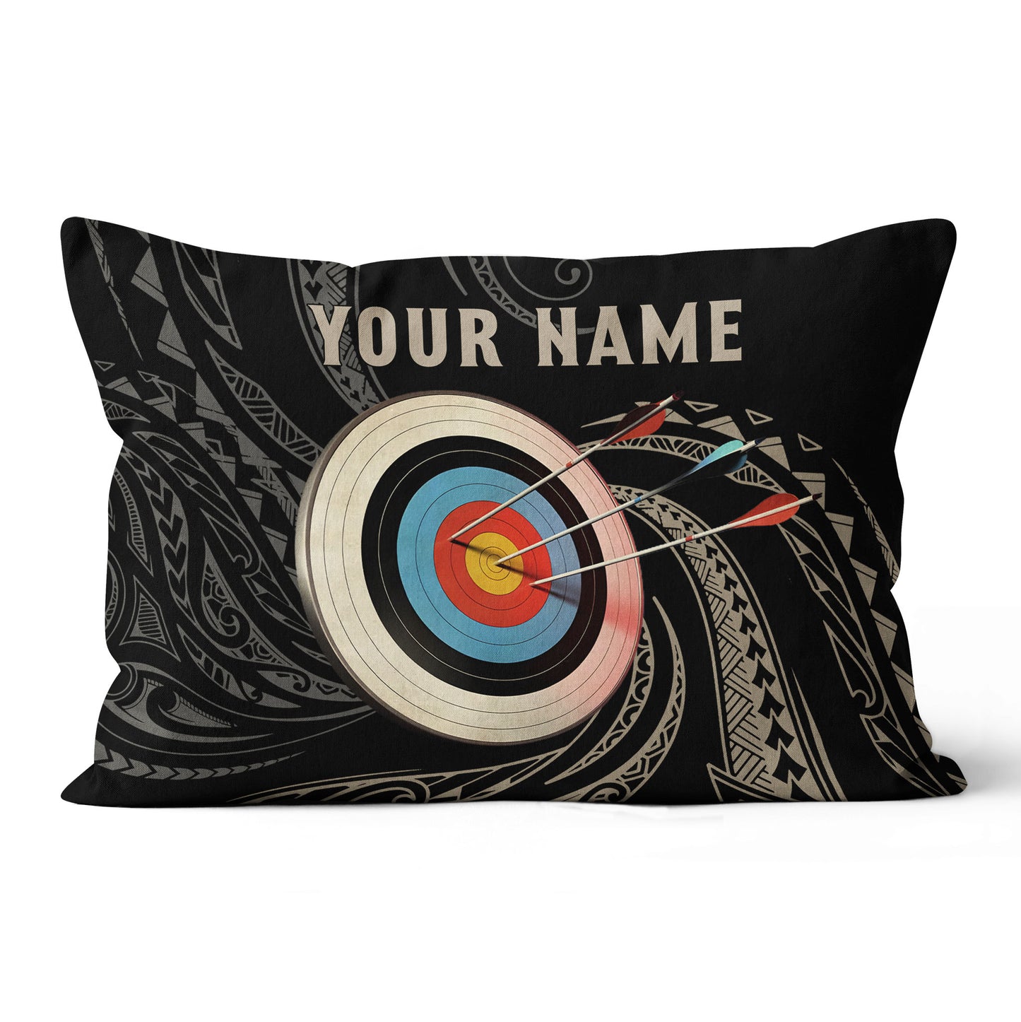 Personalized Archery 3d Target Tribal Pattern Pillow, Best Pillows Gifts TDM0785