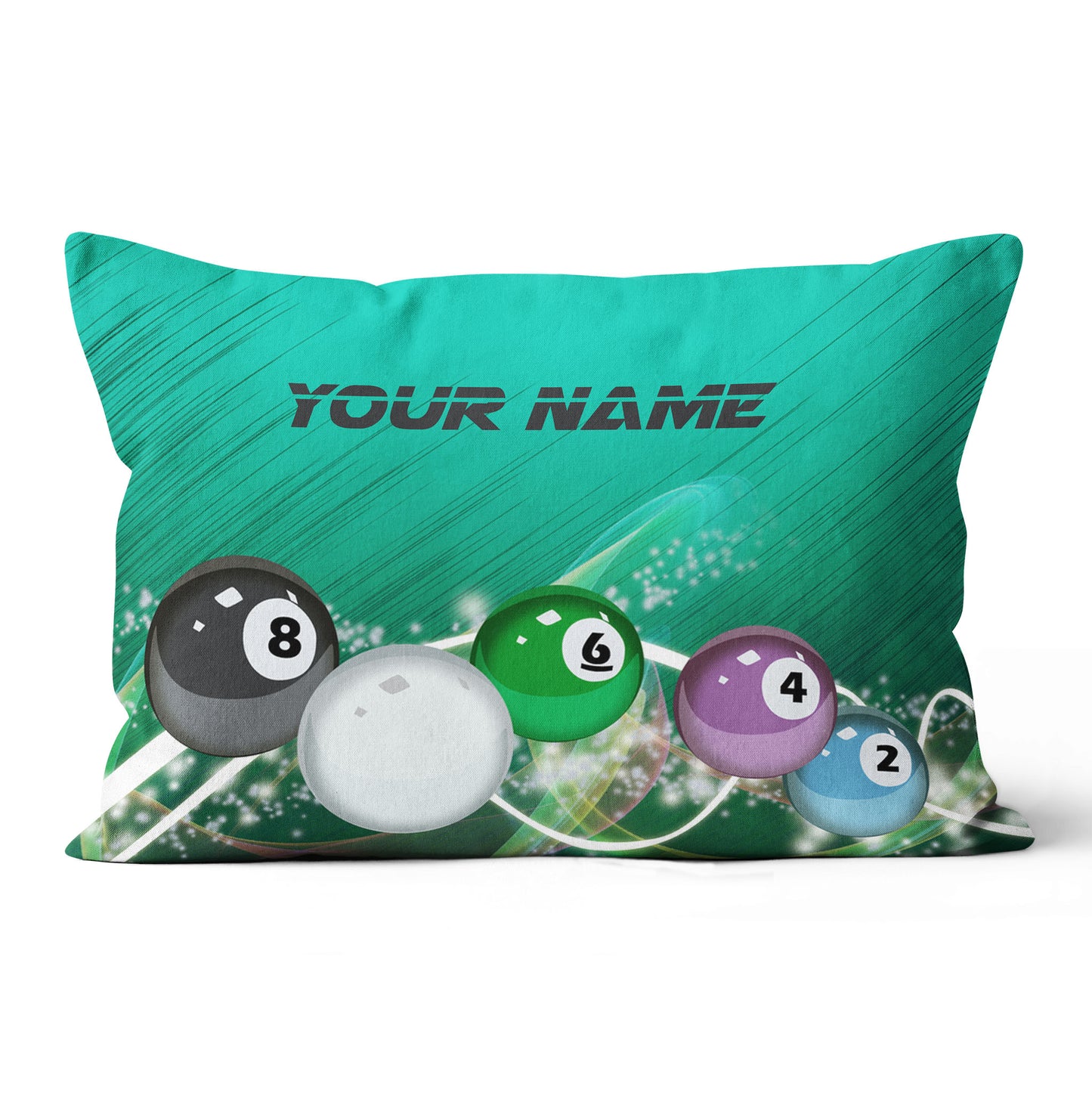 Personalized 3D Green Billiards Balls Pillow Custom Pillow Pool Billiard TDM0779