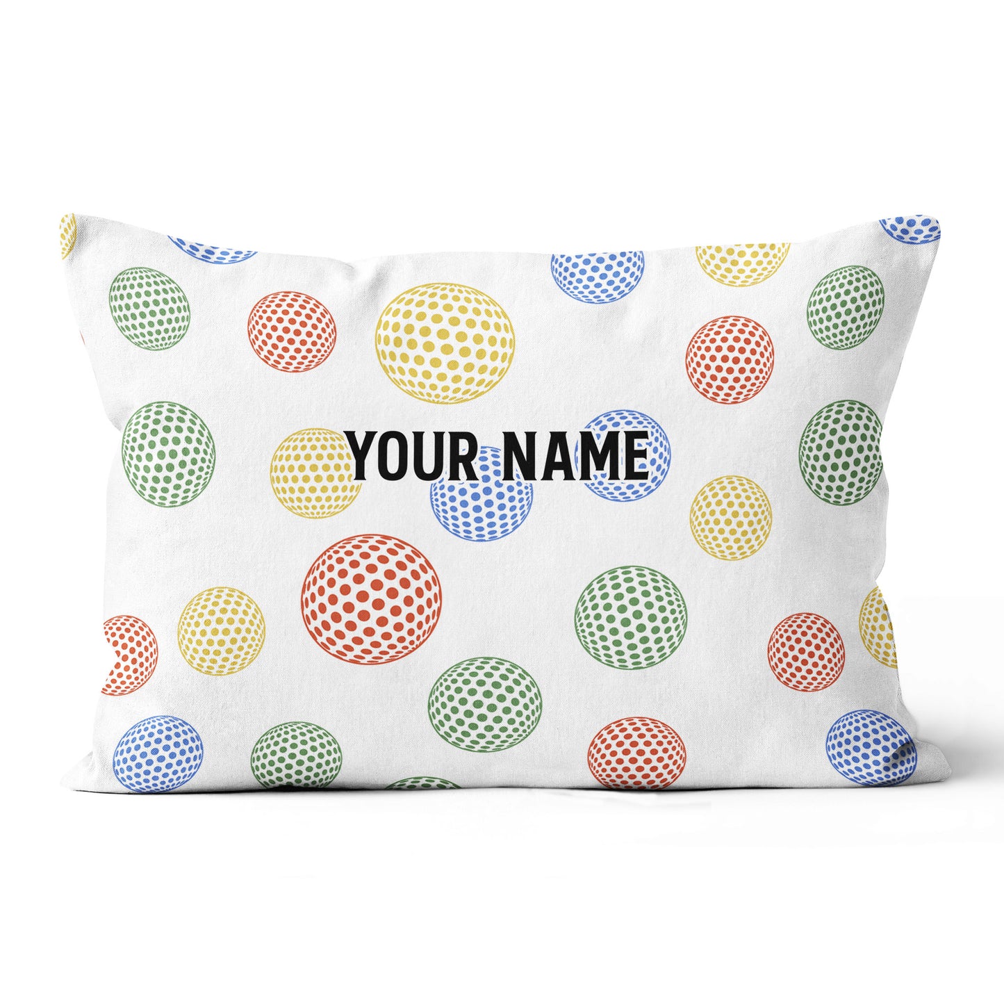 Colorful Golf Ball Custom Throw Pillow Personalized Cool Golf Gifts LDT1149