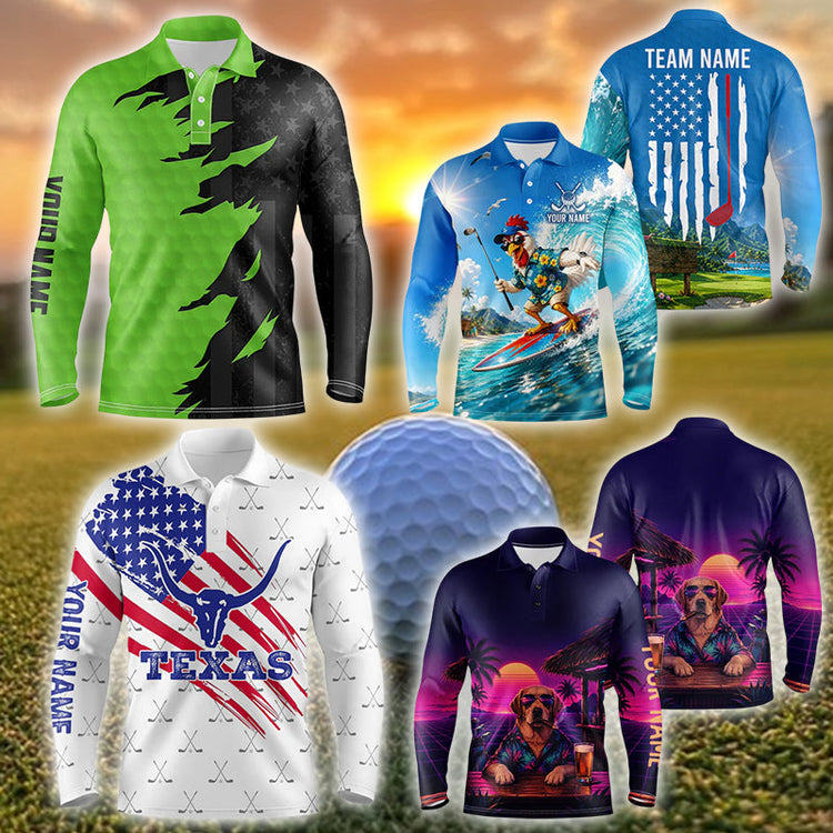 golf long sleeve polo shirts