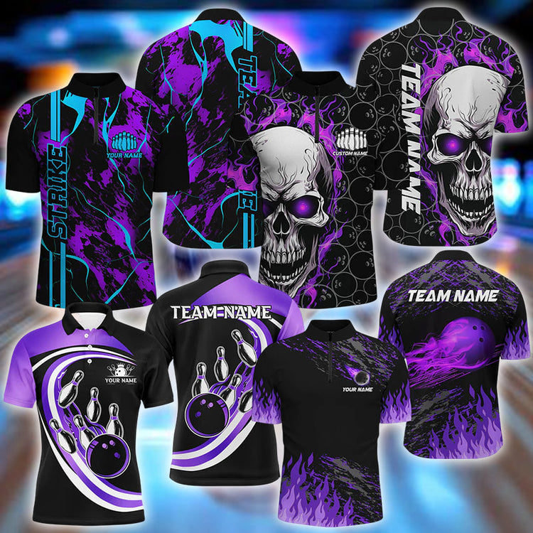purple bowling shirt 