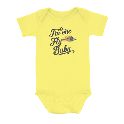 I'M One Fly Baby Infant Fishing Shirts, Newborn Fishing Gifts Baby Bodysuit Outfit IPHW7138