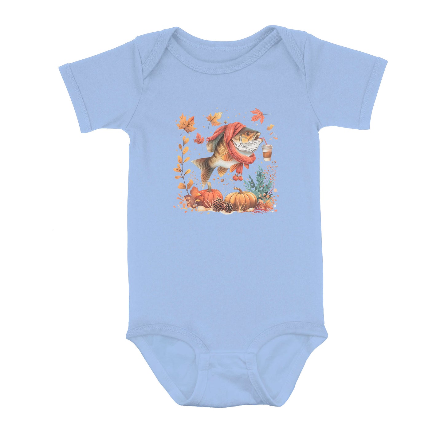 Cute Fish Enjoy The Autumn Fall Fishing Infant Fishing Shirts, Thanksgiving Baby Onesie IPHW7148