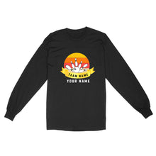 Load image into Gallery viewer, Custom Name and Team name Retro Bowling Ball Pins Unisex Standard Long Sleeve NQS8693