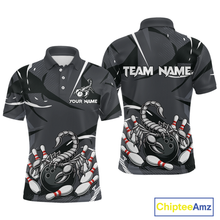 Load image into Gallery viewer, Custom Scorpio Zodiac Bowling Men Bowling Shirt Polo &amp; Quarter-Zip Bowling Team Jerseys HNT59