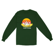 Load image into Gallery viewer, Custom Name and Team name Retro Bowling Ball Pins Unisex Standard Long Sleeve NQS8693