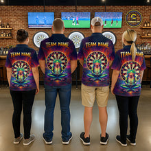Load image into Gallery viewer, Custom Zen Frog Dart Shirts for Women Meditation Style Dart Jersey Polo &amp; 1/4Zip Dartboard Shirt DHT20