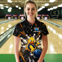 Load image into Gallery viewer, Custom Funny Duck Bowling Team Shirt Bowling Jersey for Women Polo &amp; Quarter-Zip Bowling Outfit QZT1137