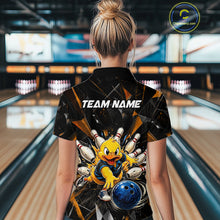 Load image into Gallery viewer, Custom Funny Duck Bowling Team Shirt Bowling Jersey for Women Polo &amp; Quarter-Zip Bowling Outfit QZT1137