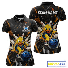 Load image into Gallery viewer, Custom Funny Duck Bowling Team Shirt Bowling Jersey for Women Polo &amp; Quarter-Zip Bowling Outfit QZT1137