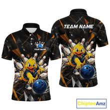 Load image into Gallery viewer, Custom Funny Duck Bowling Team Shirt Bowling Jersey for Men Polo &amp; Quarter-Zip Bowling Outfit QZT1137