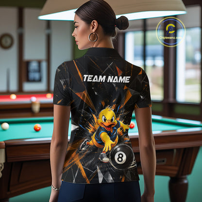 Custom Orange Funny Duck Billiards Shirt for Women 8 Ball Pool Team Jersey  Billiard Outfit BHT98
