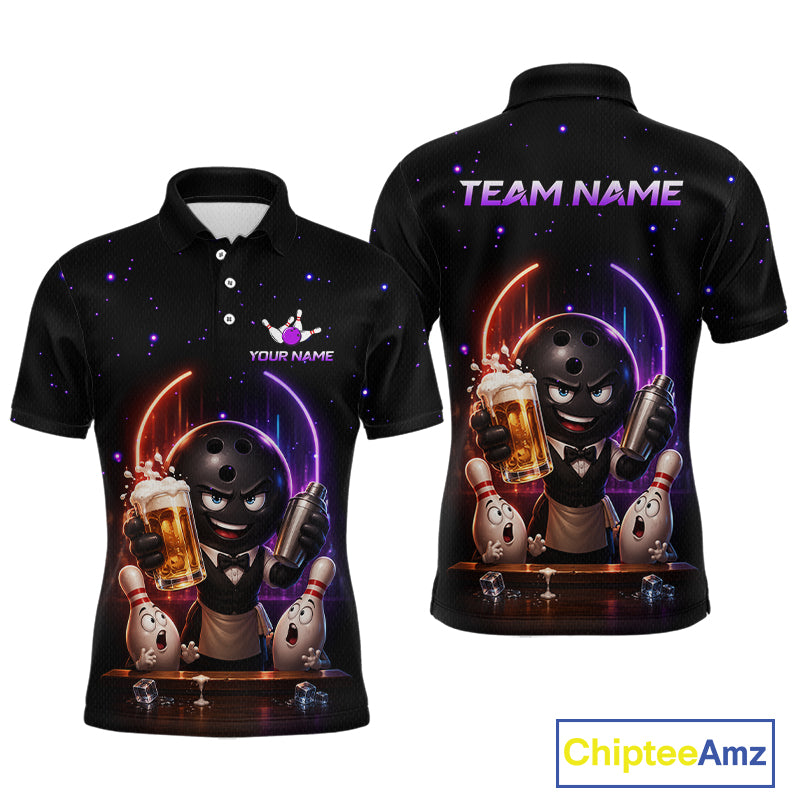 Custom Beer Bowling Shirt for Men Funny Bowling Team Jersey Polo & Quarter-Zip QZT1222