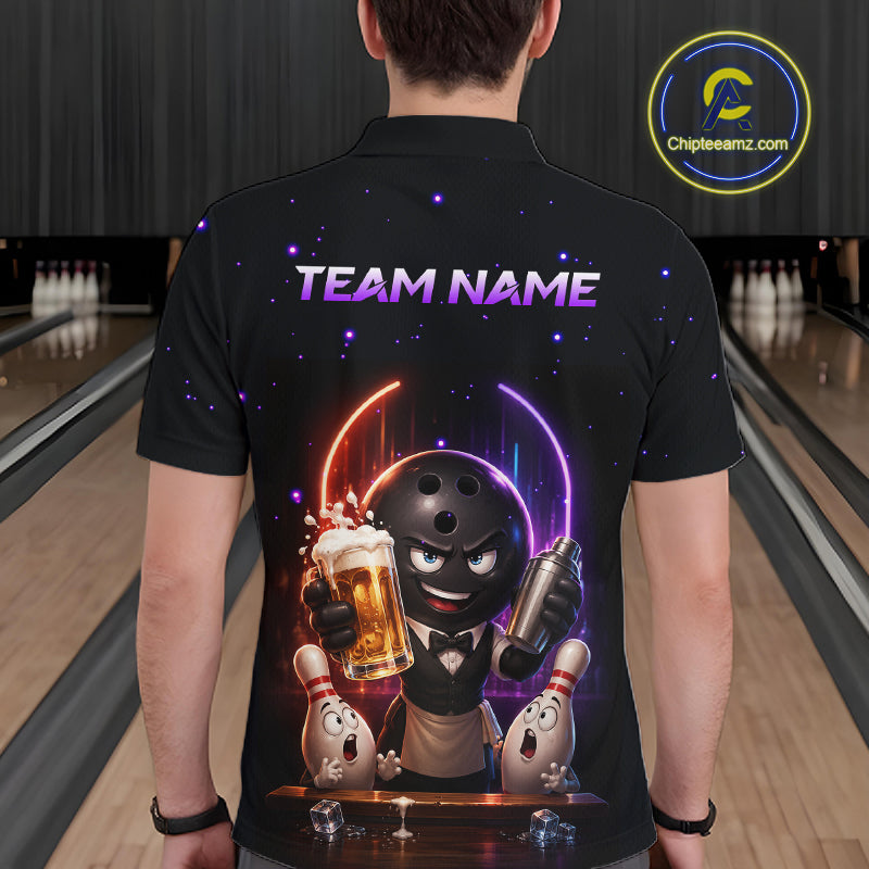 Custom Beer Bowling Shirt for Men Funny Bowling Team Jersey Polo & Quarter-Zip QZT1222