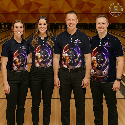 Custom Beer Bowling Shirt for Men Funny Bowling Team Jersey Polo & Quarter-Zip QZT1222