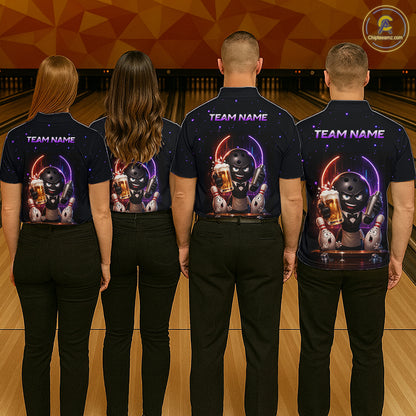 Custom Beer Bowling Shirt for Men Funny Bowling Team Jersey Polo & Quarter-Zip QZT1222