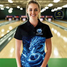 Load image into Gallery viewer, Ice Dragon Bowling Team Shirt Custom Bowling Jersey for Women Bowling Outfit QZT997