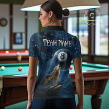 Load image into Gallery viewer, Custom Wolf 8 Ball Billiard Shirts for Women Night Realm Billiard Jersey Pool Shirt BHT27